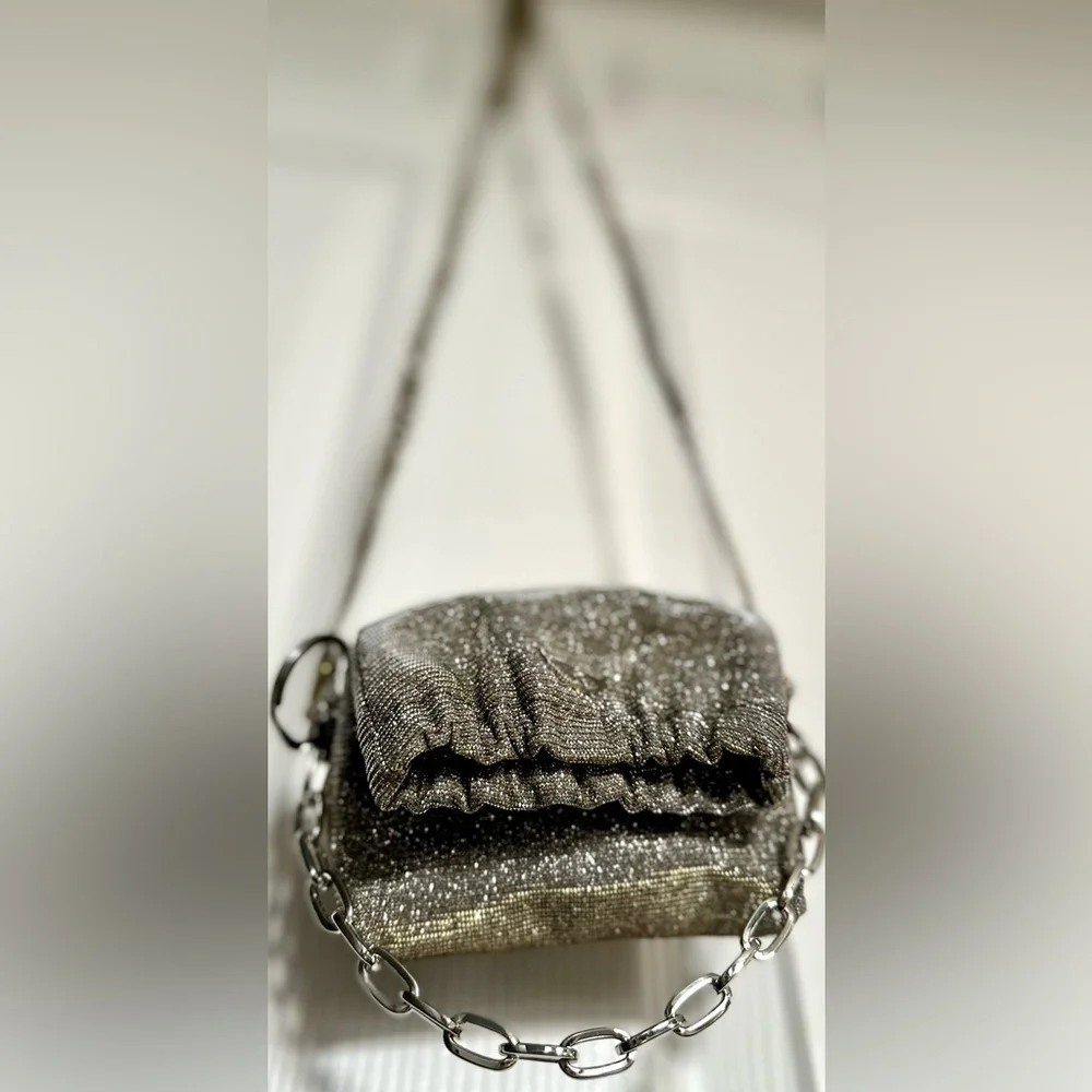 RARE Zadig & Voltaire NWOT Mini Rockyssime Grigri Sparkle Clutch